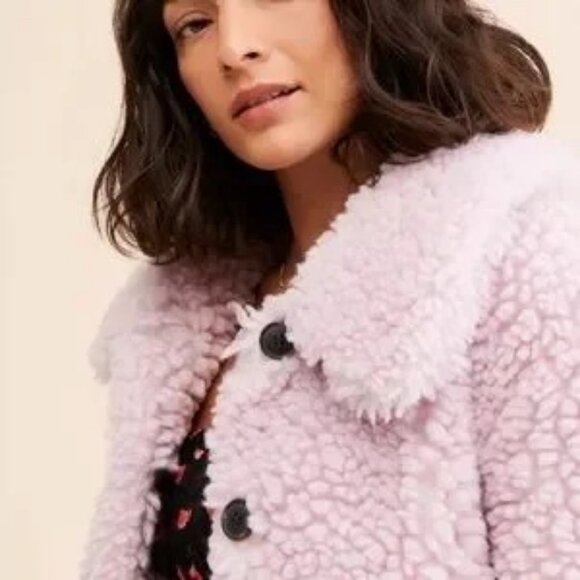 NWT Vero Moda Elvira Teddy Jacket in Lavender Pastel Purple - Picture 4 of 16